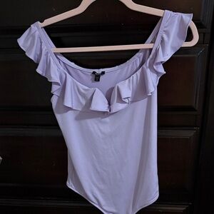 Express Lilac Ruffle Bodysuit